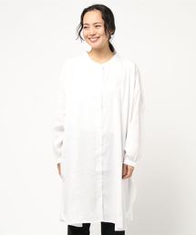 mystic | サテンビッグスタンドシャツ(シャツ/ブラウス)