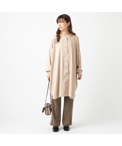 mystic（ミスティック）の「サテンビッグスタンドシャツ（シャツ/ブラウス・レディース・ホワイト/ベージュ/オリーブ/ホワイト系その他・FREE）」の9枚目の写真