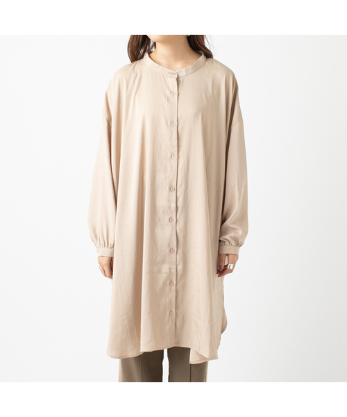 mystic（ミスティック）の「サテンビッグスタンドシャツ（シャツ/ブラウス・レディース・ホワイト/ベージュ/オリーブ/ホワイト系その他・FREE）」の8枚目の写真