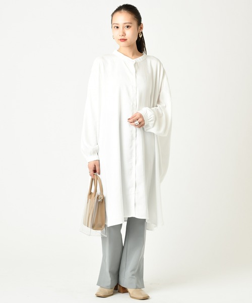 mystic（ミスティック）の「サテンビッグスタンドシャツ（シャツ/ブラウス・レディース・ホワイト/ベージュ/オリーブ/ホワイト系その他・FREE）」の16枚目の写真