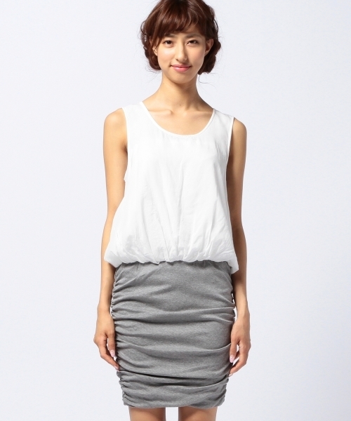 Another Edition（アナザーエディション）の「AE VOILE×CUT OP◆（ワンピース・レディース・ホワイト/ブラック/ライトグレー・フリー）」の5枚目の写真