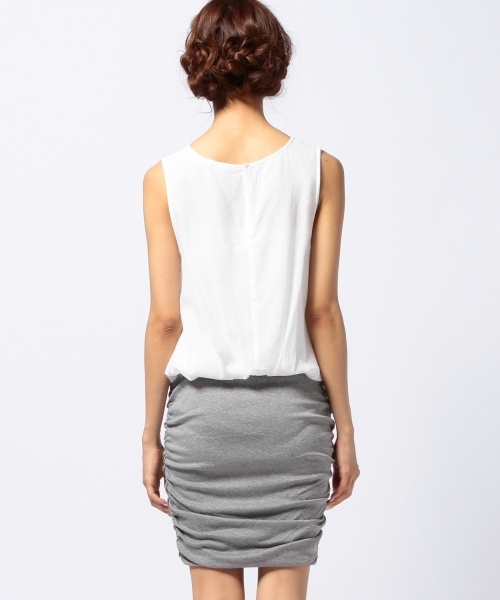 Another Edition（アナザーエディション）の「AE VOILE×CUT OP◆（ワンピース・レディース・ホワイト/ブラック/ライトグレー・フリー）」の7枚目の写真