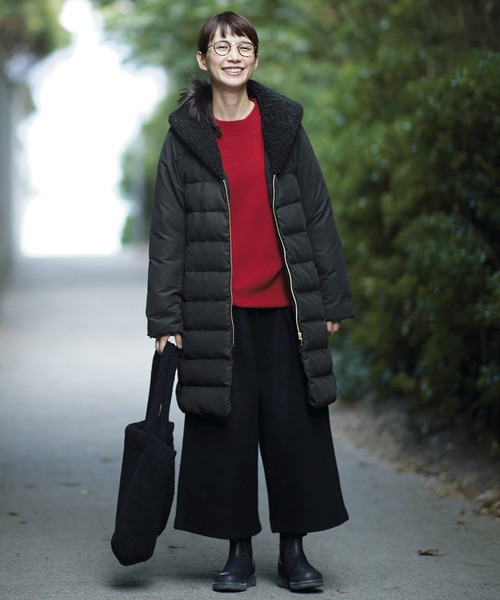 Sunny clouds（サニークラウズ）の「サニークラウズ　ｆｅａｔ．Ｓｈｕｔｔｌｅ　Ｎｏｔｅｓ　縮絨風味のワイドパンツ〈レディース〉（その他パンツ・レディース・ブラック・MEDIUM/LARGE/X-LARGE/XX-LARGE/NM/2T/3T）」の8枚目の写真