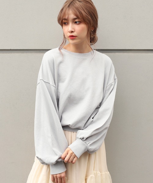 one after another NICE CLAUP(ワンアフターアナザーナイスクラップ)の「【ZOZO限定】ピグメント裏毛プルオーバー(スウェット・レディース・ベージュ/パープル/スミクロ/グレイッシュブルー・FREE)」の4枚目の写真