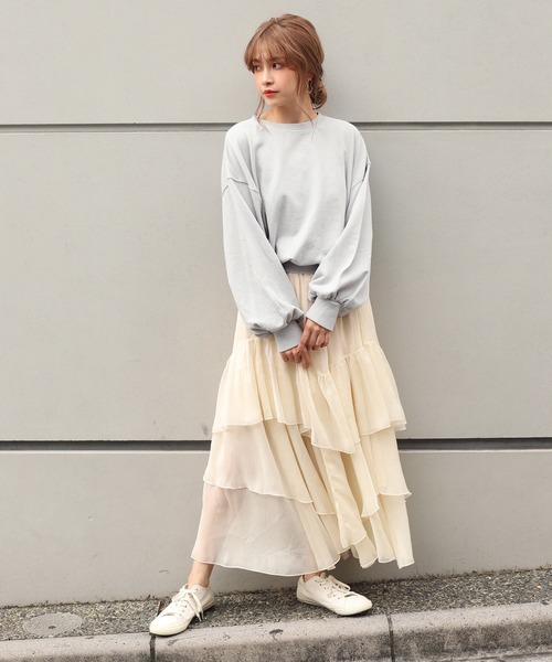 one after another NICE CLAUP(ワンアフターアナザーナイスクラップ)の「【ZOZO限定】ピグメント裏毛プルオーバー(スウェット・レディース・ベージュ/パープル/スミクロ/グレイッシュブルー・FREE)」の21枚目の写真