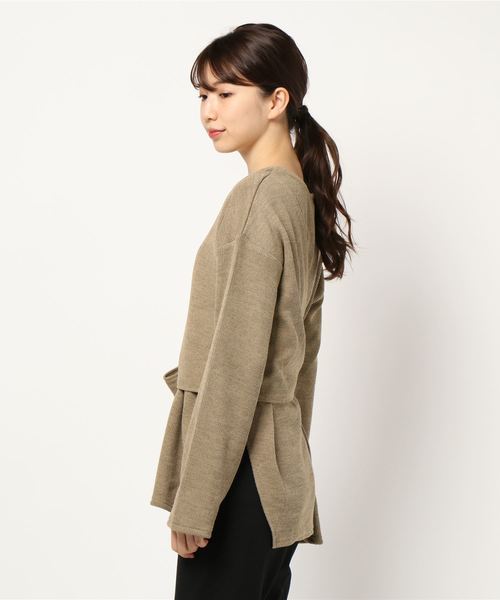 STYLEBLOCK(スタイルブロック)の「ニットソーレイヤードトップス(ニット/セーター・レディース・ラベンダー/ライトカーキ/ベージュ/ブラック・M)」の5枚目の写真