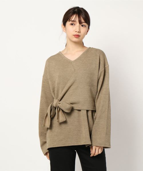STYLEBLOCK(スタイルブロック)の「ニットソーレイヤードトップス(ニット/セーター・レディース・ラベンダー/ライトカーキ/ベージュ/ブラック・M)」の8枚目の写真