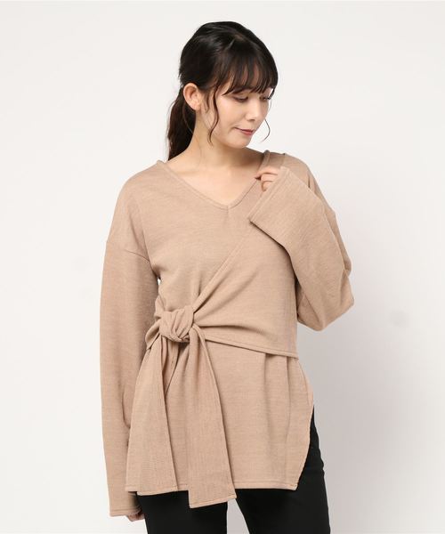 STYLEBLOCK(スタイルブロック)の「ニットソーレイヤードトップス(ニット/セーター・レディース・ラベンダー/ライトカーキ/ベージュ/ブラック・M)」の9枚目の写真