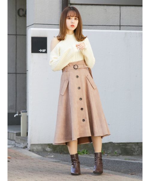 dazzlin（ダズリン）の「イレギュラーハイネックミニケーブルプルオーハ（ニット/セーター・レディース・グリーン/モカ/ピンク/ブラック/オフホワイト・FREE）」の15枚目の写真
