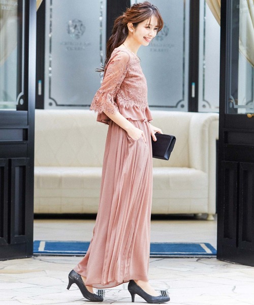 セール 結婚式ワンピース 結婚式ワンピース ドレス パンツドレス ドレス レーストップスワイドパンツセットアップ Letter Letter ファッションレター のファッション Fashion 話題の行列