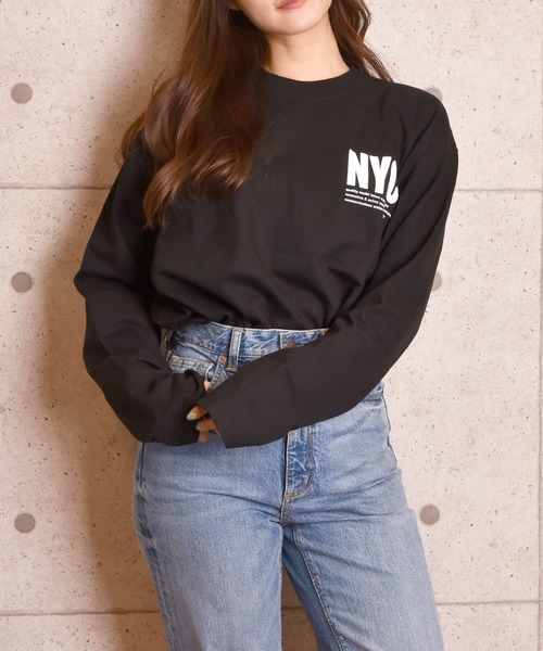 VIBGYOR Women(ヴィブジョー ウィメン)の「VIBGYOR Select/ビッグシルエットバックプリントロンTEE(RE)(Tシャツ/カットソー・レディース・ホワイト/ブラック・FREE)」の2枚目の写真