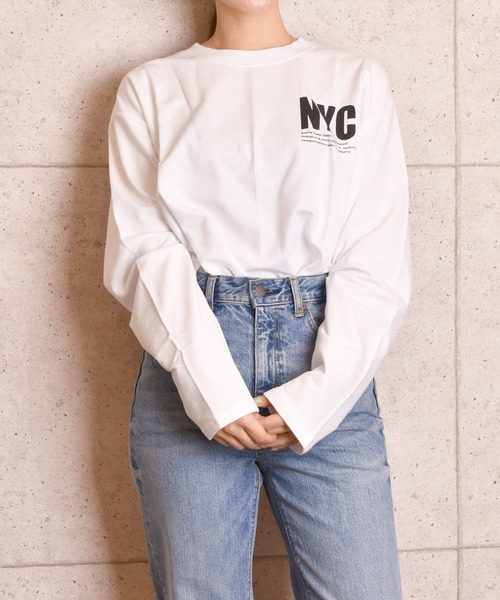 VIBGYOR Women(ヴィブジョー ウィメン)の「VIBGYOR Select/ビッグシルエットバックプリントロンTEE(RE)(Tシャツ/カットソー・レディース・ホワイト/ブラック・FREE)」の9枚目の写真