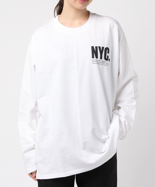 VIBGYOR Women(ヴィブジョー ウィメン)の「VIBGYOR Select/ビッグシルエットバックプリントロンTEE(RE)(Tシャツ/カットソー・レディース・ホワイト/ブラック・FREE)」の13枚目の写真