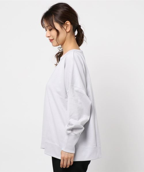 DouDou（ドゥドゥ）の「クルーネックスウェット（Tシャツ/カットソー・レディース・チャコールグレー/バイオレット/オフホワイト・FREE）」の5枚目の写真