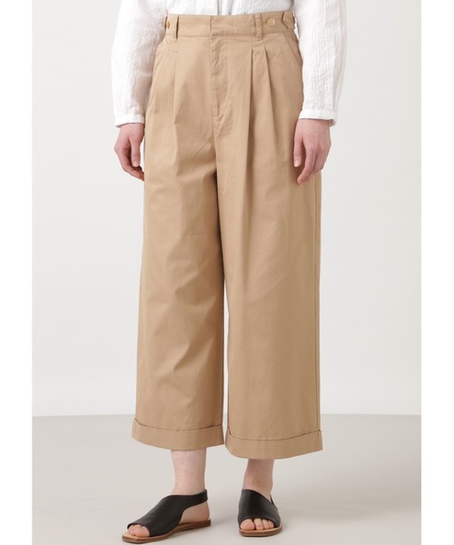 human woman(ヒューマンウーマン)の「コットンリネンタックパンツ(その他パンツ・レディース・ネイビー/ベージュ・SMALL/MEDIUM/LARGE)」の1枚目の写真