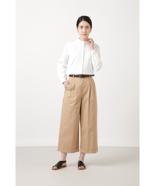 human woman(ヒューマンウーマン)の「コットンリネンタックパンツ(その他パンツ・レディース・ネイビー/ベージュ・SMALL/MEDIUM/LARGE)」の5枚目の写真