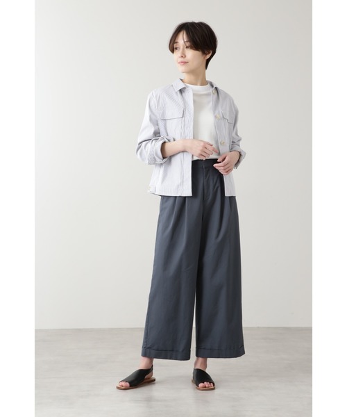 human woman(ヒューマンウーマン)の「コットンリネンタックパンツ(その他パンツ・レディース・ネイビー/ベージュ・SMALL/MEDIUM/LARGE)」の7枚目の写真