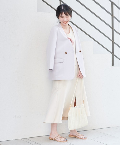 natural couture(ナチュラルクチュール)の「【WEB限定カラー有り】前後2WAYちび釦キャミワンピース(ワンピース・レディース・ブラック/オリーブ/イエロー/ライトベージュ/ブルー・FREE)」の9枚目の写真