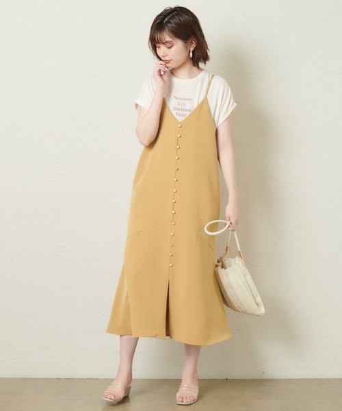 natural couture(ナチュラルクチュール)の「【WEB限定カラー有り】前後2WAYちび釦キャミワンピース(ワンピース・レディース・ブラック/オリーブ/イエロー/ライトベージュ/ブルー・FREE)」の15枚目の写真