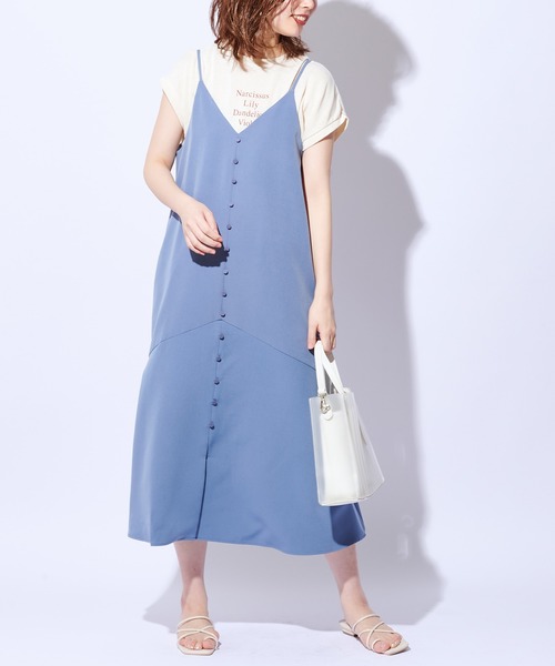 natural couture(ナチュラルクチュール)の「【WEB限定カラー有り】前後2WAYちび釦キャミワンピース(ワンピース・レディース・ブラック/オリーブ/イエロー/ライトベージュ/ブルー・FREE)」の18枚目の写真