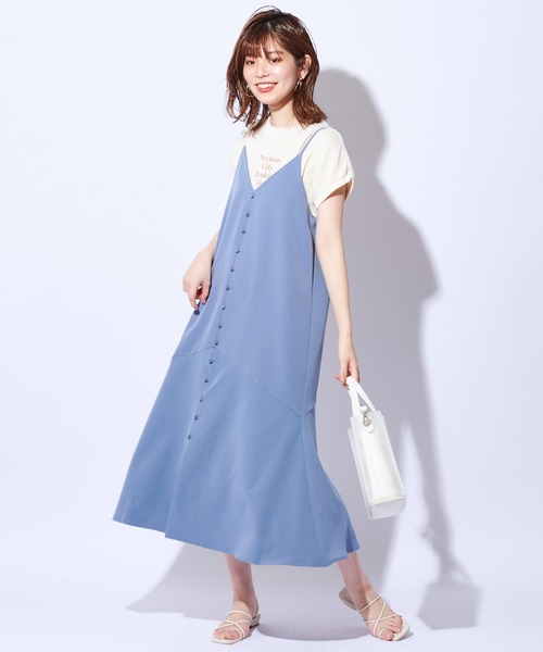 natural couture(ナチュラルクチュール)の「【WEB限定カラー有り】前後2WAYちび釦キャミワンピース(ワンピース・レディース・ブラック/オリーブ/イエロー/ライトベージュ/ブルー・FREE)」の17枚目の写真