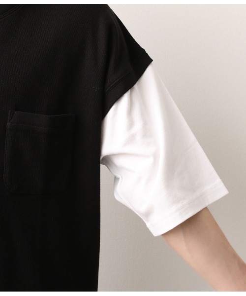 JUNRED（ジュンレッド）の「ベストフェイクレイヤードTシャツ（Tシャツ/カットソー・メンズ・ブラック/ベージュ/カーキ・LL/M/L）」の15枚目の写真