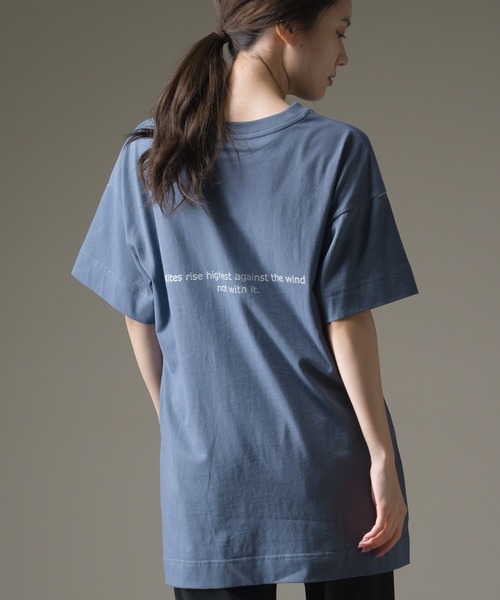 OMNES(オムネス)の「ファインコットン ロゴプリント半袖ビッグシルエットTシャツ(Tシャツ/カットソー・レディース・ホワイト系その他/ホワイト系その他2/ブラック系その他/ブラック系その他2/グリーン系その他/グリーン系その他2/ブルー系その他/ブルー系その他2・FREE)」の8枚目の写真