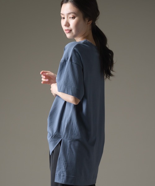 OMNES(オムネス)の「ファインコットン ロゴプリント半袖ビッグシルエットTシャツ(Tシャツ/カットソー・レディース・ホワイト系その他/ホワイト系その他2/ブラック系その他/ブラック系その他2/グリーン系その他/グリーン系その他2/ブルー系その他/ブルー系その他2・FREE)」の22枚目の写真