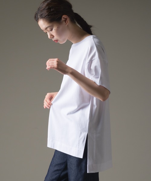 OMNES(オムネス)の「ファインコットン ロゴプリント半袖ビッグシルエットTシャツ(Tシャツ/カットソー・レディース・ホワイト系その他/ホワイト系その他2/ブラック系その他/ブラック系その他2/グリーン系その他/グリーン系その他2/ブルー系その他/ブルー系その他2・FREE)」の16枚目の写真