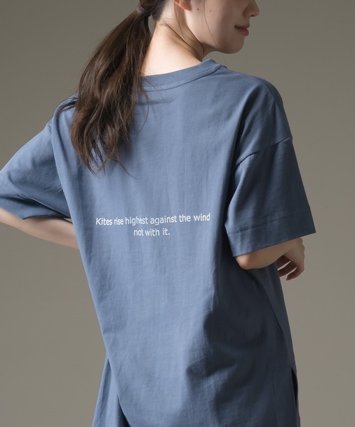 OMNES(オムネス)の「ファインコットン ロゴプリント半袖ビッグシルエットTシャツ(Tシャツ/カットソー・レディース・ホワイト系その他/ホワイト系その他2/ブラック系その他/ブラック系その他2/グリーン系その他/グリーン系その他2/ブルー系その他/ブルー系その他2・FREE)」の10枚目の写真