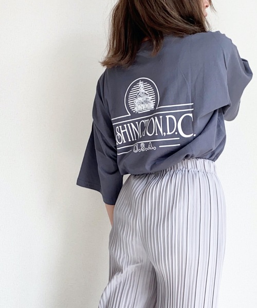 ap retro（アプレトロ）の「アソートバックプリントTEE【ZOZO限定アイテム】（Tシャツ/カットソー・レディース・ホワイト系その他/グレー系その他/ベージュ系その他/オフホワイト/ベージュ/ブラック/チャコールグレー/ブラック系その他・FREE）」の6枚目の写真