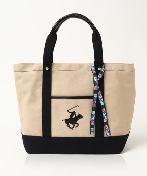 BEVERLY HILLS POLO CLUB（ビバリーヒルズポロクラブ）の「【BEVERLY HILLS POLO CLUB/ビバリーヒルズポロクラブ】キャンバストートバッグL（トートバッグ・レディース・ホワイト系その他2/ブルー系その他2/ブラック/ホワイト系その他/ブルー系その他/ベージュ系その他/グレー系その他/グリーン系その他/ホワイト系その他3・FREE）」の6枚目の写真