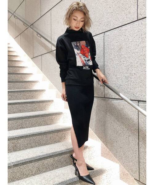 GYDA（ジェイダ）の「GOD HAS PHOTOハイネックプルオーバー（Tシャツ/カットソー・レディース・ブラック/ベージュ/グリーン・FREE）」の8枚目の写真