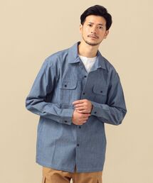 SHIPS×CORNERWEAR: アメリカ製 シャンブレー オープンカラー シャツ
