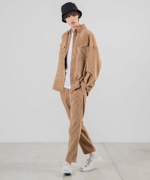 WEGO（ウィゴー）の「WEGO/【セットアップ対応商品】コーデュロイシェフパンツ（スラックス・メンズ・ブラック/アイボリー/ブルー/ベージュ/カーキ/ダークブラウン/パープル系その他/サックスブルー/ライトパープル/オフホワイト・LARGE/SMALL/MEDIUM）」の16枚目の写真