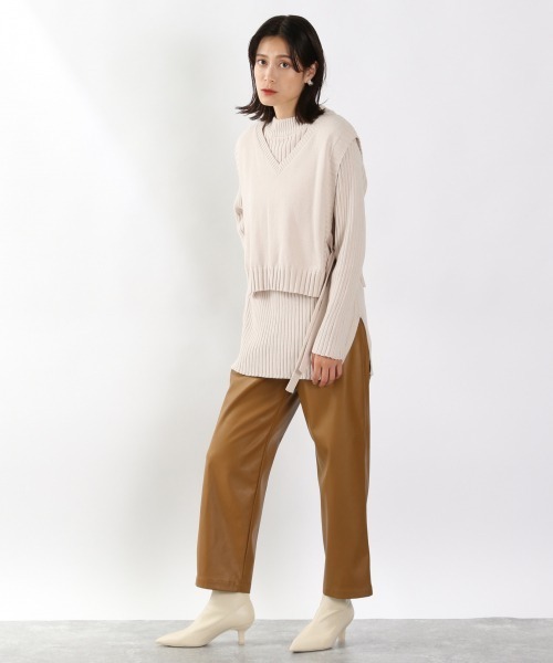 LOWRYS FARM(ローリーズファーム)の「manyway2Pニットプルオーバー 895479(ニット/セーター・レディース・ブラック/カーキ/アイボリー・FREE)」の6枚目の写真