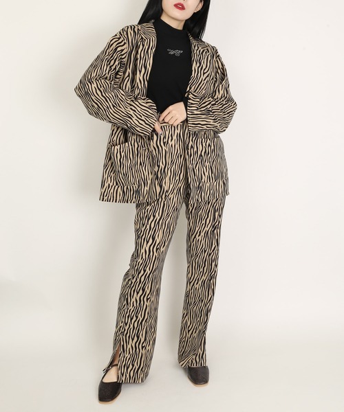 WC（ダブル シー）の「WC/【セットアップ対応商品】ゼブラ柄パンツ（スラックス・レディース・ベージュ/ブラウン・FREE）」の3枚目の写真