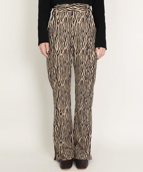WC（ダブル シー）の「WC/【セットアップ対応商品】ゼブラ柄パンツ（スラックス・レディース・ベージュ/ブラウン・FREE）」の4枚目の写真