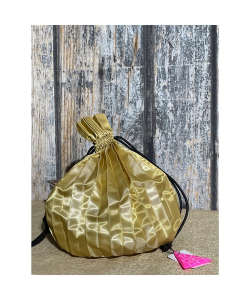 おしゃれスタ(オシャレスタ)の「PLEATS DRAW BAG(ST)(エコバッグ/サブバッグ・レディース・ブラック/ベージュ/ブラウン/オレンジ/ブルー/グリーン/ピンク・FREE)」の5枚目の写真