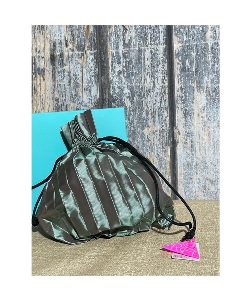 おしゃれスタ(オシャレスタ)の「PLEATS DRAW BAG(ST)(エコバッグ/サブバッグ・レディース・ブラック/ベージュ/ブラウン/オレンジ/ブルー/グリーン/ピンク・FREE)」の6枚目の写真