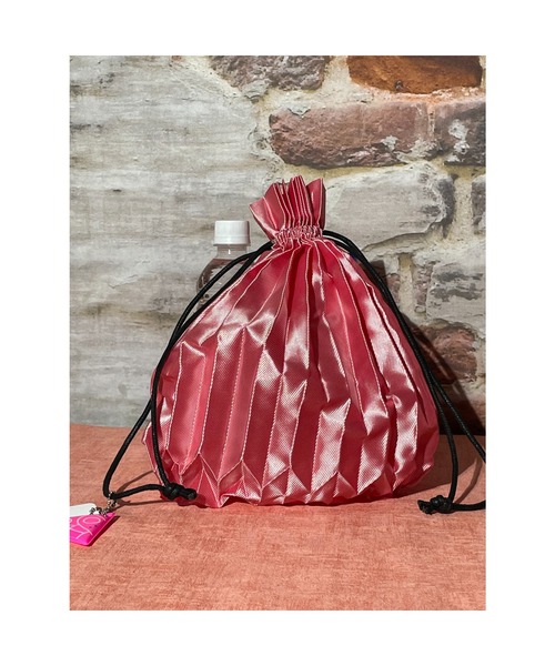 おしゃれスタ(オシャレスタ)の「PLEATS DRAW BAG(ST)(エコバッグ/サブバッグ・レディース・ブラック/ベージュ/ブラウン/オレンジ/ブルー/グリーン/ピンク・FREE)」の19枚目の写真