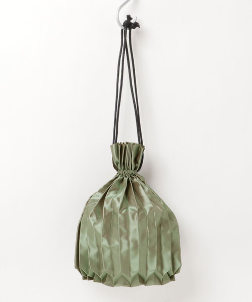 おしゃれスタ(オシャレスタ)の「PLEATS DRAW BAG(ST)(エコバッグ/サブバッグ・レディース・ブラック/ベージュ/ブラウン/オレンジ/ブルー/グリーン/ピンク・FREE)」の15枚目の写真
