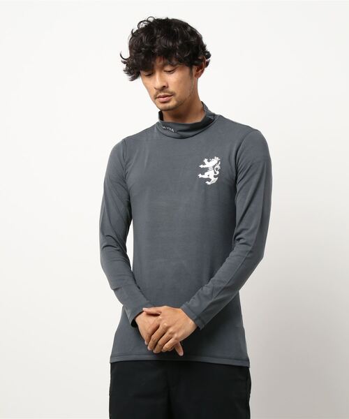 Admiral Golf（アドミラル　ゴルフ）の「[アドミラル ゴルフ] メンズ スエード ハイネックシャツ　 （Tシャツ/カットソー・メンズ・ホワイト/チャコールグレー/ブラック/カーキ/マスタード/バーガンディー/ネイビー・LL/M/L/XL）」の4枚目の写真