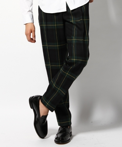 EDIFICE（エディフィス）の「◇【MENS NONNO1月号掲載】BRITISH CHECK 1タックワイドテーパードPパンツ（スラックス・メンズ・ブラック系その他/グリーン系その他/ブルー系その他・48/44/46/42）」の10枚目の写真