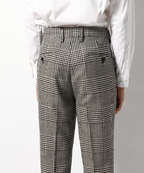 EDIFICE（エディフィス）の「◇【MENS NONNO1月号掲載】BRITISH CHECK 1タックワイドテーパードPパンツ（スラックス・メンズ・ブラック系その他/グリーン系その他/ブルー系その他・48/44/46/42）」の4枚目の写真