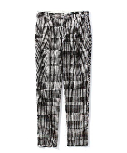 EDIFICE（エディフィス）の「◇【MENS NONNO1月号掲載】BRITISH CHECK 1タックワイドテーパードPパンツ（スラックス・メンズ・ブラック系その他/グリーン系その他/ブルー系その他・48/44/46/42）」の9枚目の写真
