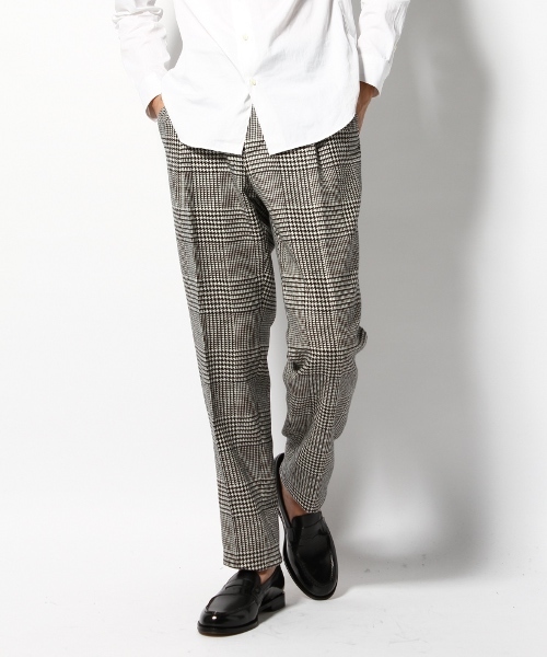 EDIFICE（エディフィス）の「◇【MENS NONNO1月号掲載】BRITISH CHECK 1タックワイドテーパードPパンツ（スラックス・メンズ・ブラック系その他/グリーン系その他/ブルー系その他・48/44/46/42）」の16枚目の写真