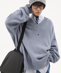 【MASONPRINCE】V-neck pothole rough edge sweaters MY1724