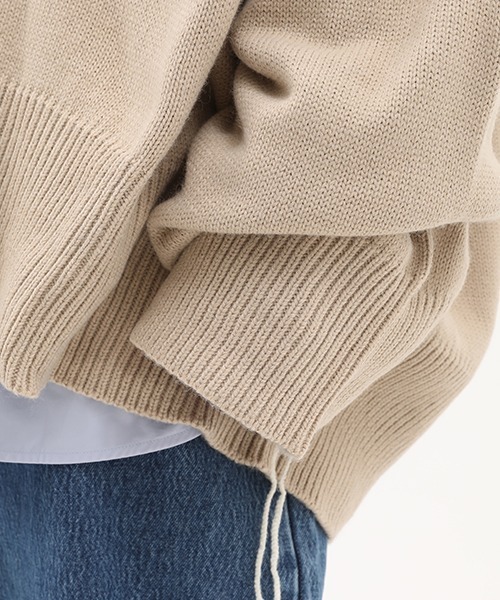 MASONPRINCE（メイソンプリンス）の「【MASONPRINCE】V-neck pothole rough edge sweaters MY1724（ニット/セーター・メンズ・ベージュ/ライトブルー・M/L/S）」の15枚目の写真