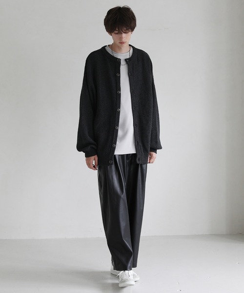 LILL（リル）の「コットンアクリル2WAYスモーキーカラーカーディガン（カーディガン/ボレロ・メンズ・アッシュブラウン/ブルー/グレー系その他/バイオレット/チャコール/ダークネイビー/グレー/ブラウン・S/M/L/XL）」の18枚目の写真